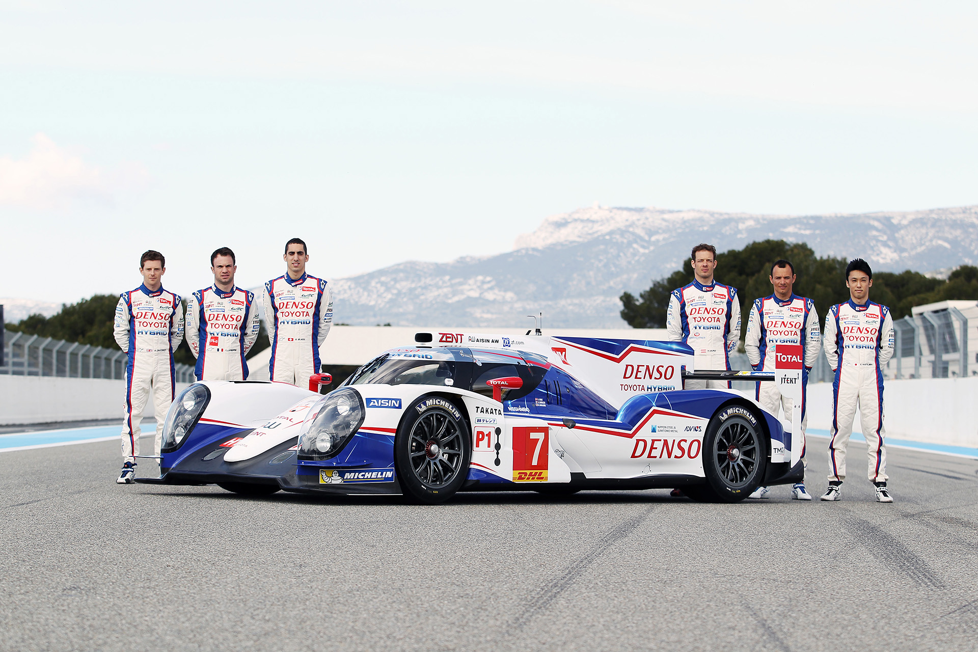 Toyota Racing drivers and a TS040 Hybrid