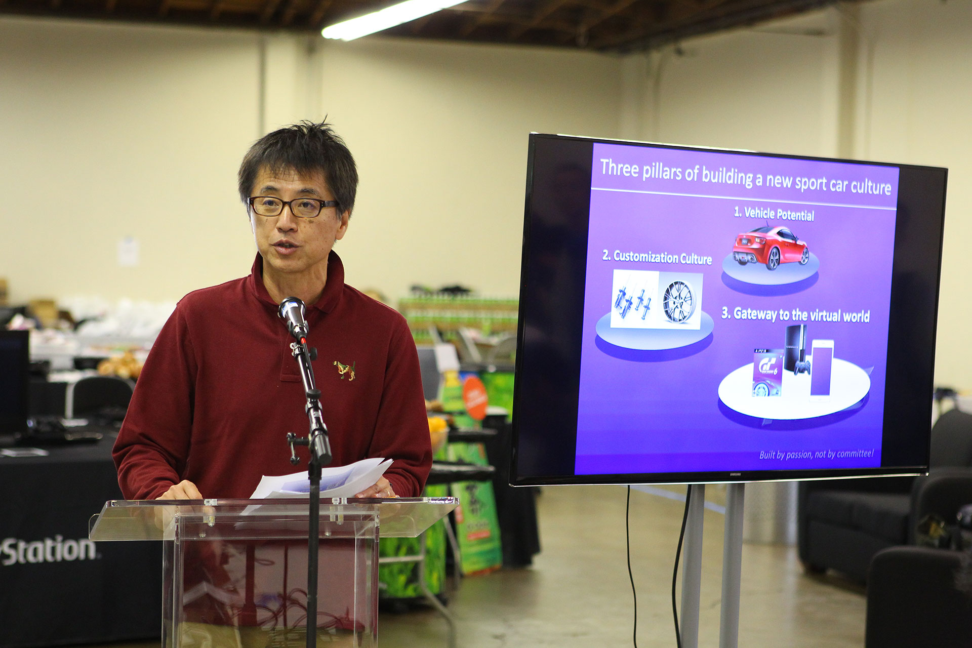 Scion FR-S (Toyota 86) Chief Engineer Tetsuya Tada making a speech at the Onramp 2014 Challenge