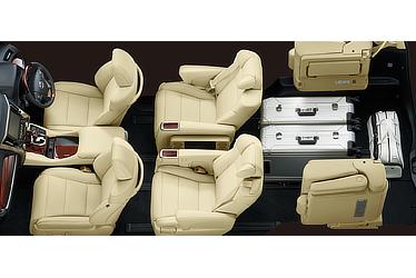 Toyota Alphard and Vellfire 30 Series Alphard seating configuration (third-row seats retracted to maximize cargo space)