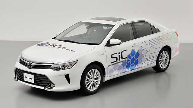 Camry prototype featuring SiC power semiconductors