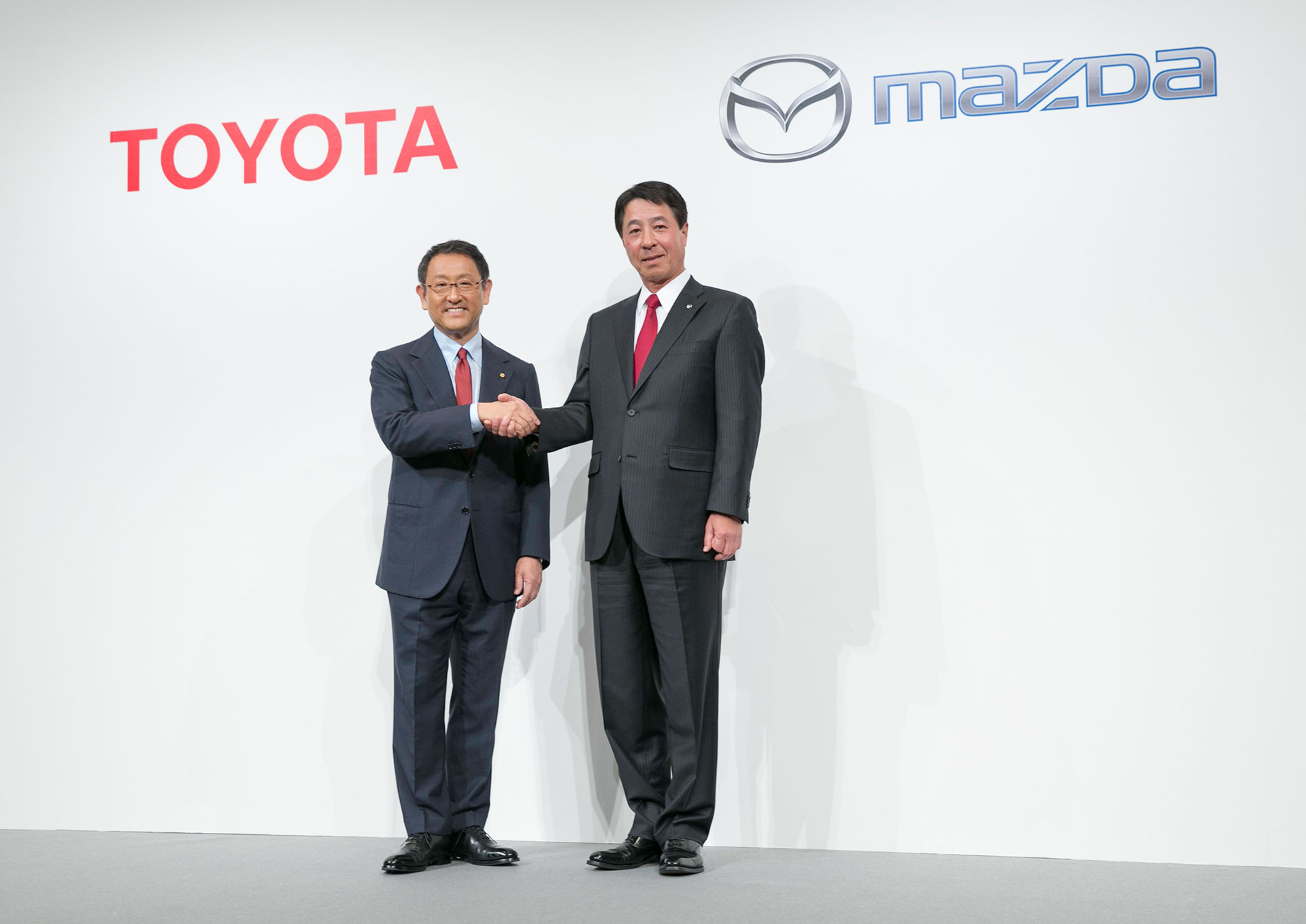Press conference announcing partnership between Mazda and Toyota