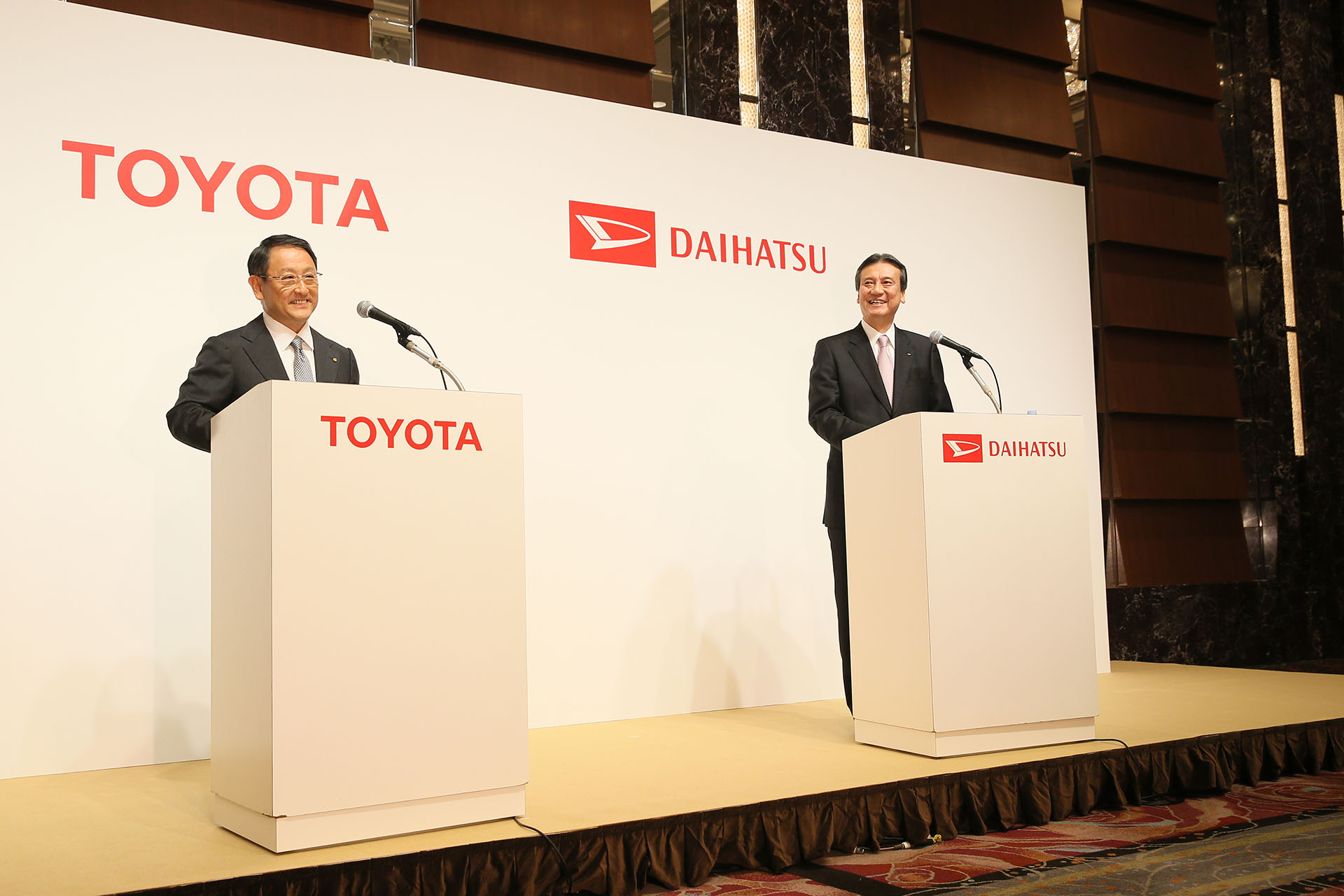 Toyota President Akio Toyoda Daihatsu President Masanori Mitsui
