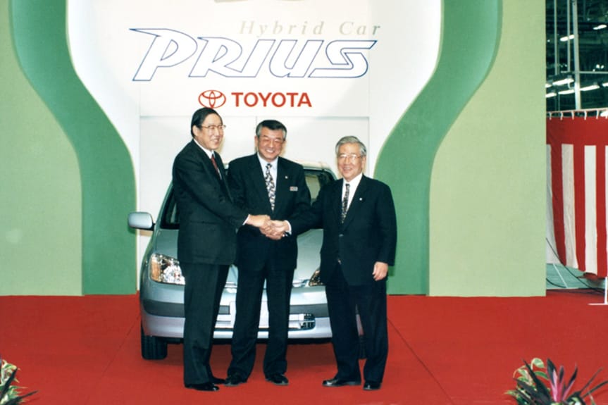 Line-off ceremony for first-generation Toyota Prius