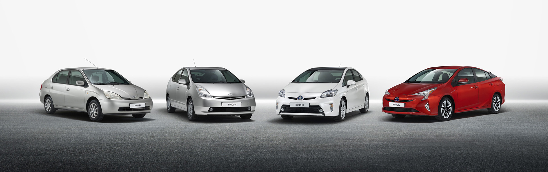Different generations of the Prius